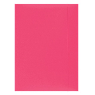 Elasticated file OFFICE PRODUCTS, cardboard, A4, 300gsm, 3-flaps, pink