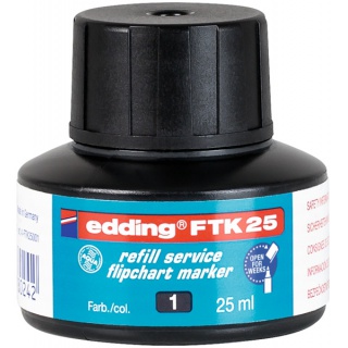 Tusz do uzupełniania markerów do flipchartów e-FTK 25 EDDING, czarny, Markery, Artykuły do pisania i korygowania