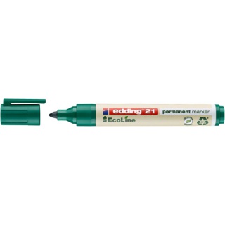 Marker permanentny e-21 EDDING ecoLine, 1,5-3 mm, zielony, Markery, Artykuły do pisania i korygowania