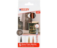 Marker gloss paint calligraphy e-753 EDDING, 1-2,5mm, set 5, color mix