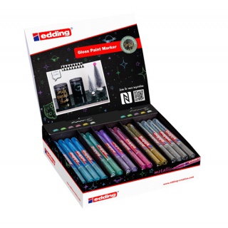 Marker gloss paint e-751/780 EDDING, display, set 44, color mix