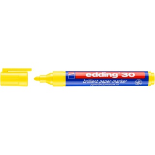 Marker do papieru e-30 EDDING, 1,5-3 mm, żółty, Markery, Artykuły do pisania i korygowania
