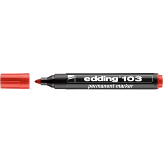 Marker permanentny e-103 EDDING, czerwony, Markery, Artykuły do pisania i korygowania