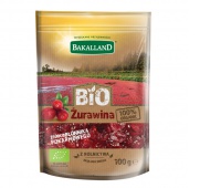 Bio żurawina suszona z sokiem jabłkowym, Bakalland, 100g