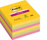 Karteczki samoprzylepne Post-it® Super Sticky XL, CARNIVAL, w linię, 101x101mm, 6x90 kart.