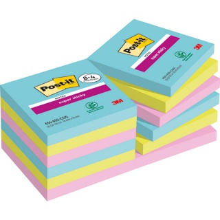 Karteczki samoprzylepne Post-it® Super Sticky, COSMIC, 76x76mm, 12x90 kart., Bloczki samoprzylepne, Papier i etykiety