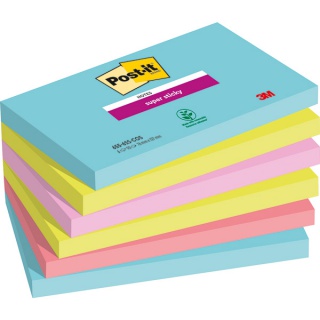 Karteczki samoprzylepne Post-it® Super Sticky, COSMIC, 76x127mm, 6x90 kart., Bloczki samoprzylepne, Papier i etykiety