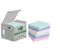 Karteczki samoprzylepne POST-IT&reg; Recycled Notes, 76x76mm, 6x100 kart., pastelowe mix