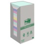 Sticky notes POST-IT&reg; Recycled Notes, 76x76mm, 16x100 sheets, pastel mix, Self-adhesive pads, Paper and labels, EKO-CERT