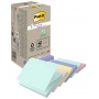 Sticky notes POST-IT&reg; Recycled Z-Notes, 76x76mm, 16x100 sheets, pastel mix, Self-adhesive pads, Paper and labels, EKO-CERT