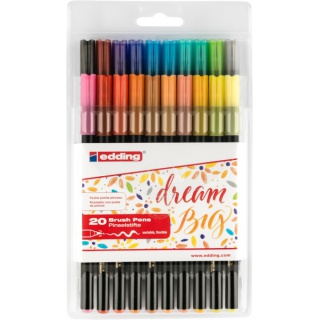 Pen brush e-1340 EDDING, 1-3mm, set 20, color mix