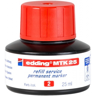 Tusz do uzupełniania markerów permanentnych e-MTK 25 EDDING, czerwony, Markery, Artykuły do pisania i korygowania