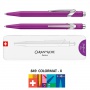 Długopis CARAN D'ACHE 849 Colormat-X, M, w pudełku, fioletowy, Długopisy, Artykuły do pisania i korygowania