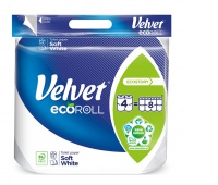 Toilet paper VELVET Delicate White, Ecoroll, 3-ply, 300 leaves, 4pcs, white.