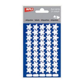 Stickers APLI, stars, 90 pcs, silver