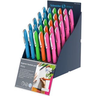 SIS Display Fountain pen, SCHNEIDER Wavy, 30 pcs, color mix