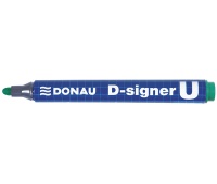 Marker permanentny DONAU D-Signer, okrągły, 2-4mm (linia), zawieszka, zielony