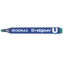 Marker permanentny DONAU D-Signer, okrągły, 2-4mm (linia), zawieszka, zielony, Markery, Artykuły do pisania i korygowania