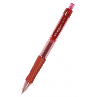 Długopis automatyczny żelowy Q-CONNECT 0,5mm (linia), zawieszka, czerwony, Długopisy, Artykuły do pisania i korygowania