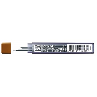 Grafity do ołówków PENAC 0,5mm, HB, zawieszka, 12 szt., Ołówki, Artykuły do pisania i korygowania
