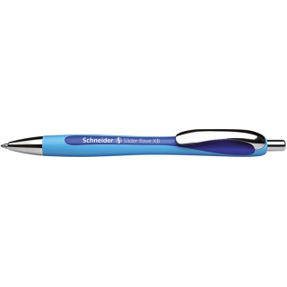 Długopis automatyczny SCHNEIDER Slider Rave, XB, zawieszka, niebieski, Długopisy, Artykuły do pisania i korygowania