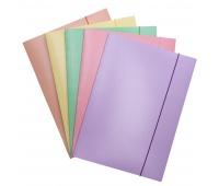 Teczka z gumką OFFICE PRODUCTS Pastel, karton/lakier, A4, 300gsm, 3-skrz., mix kolorów