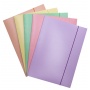 Teczka z gumką OFFICE PRODUCTS Pastel, karton/lakier, A4, 300gsm, 3-skrz., mix kolorów, Teczki płaskie, Archiwizacja dokumentów