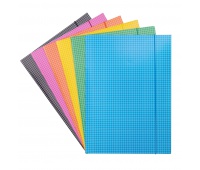Elasticated File DONAU, cardboard, A4, 400gsm, 3 flaps, assorted colours, checked