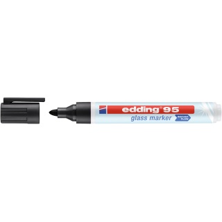 Marker do powierzchni szklanych E-95 EDDING, 1,5-3 mm, czarny, Markery, Artykuły do pisania i korygowania