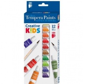 Farby tempera CREATIVE KIDS, 12ml x 12szt, mix w pud. kartonowym