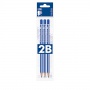 Ołówek drewniany ICO Signetta, 2B, trójkątny, 3szt., zawieszka, niebieski, Ołówki, Artykuły do pisania i korygowania