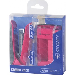 Stapler set New-35 + Aion-10G punch, pendant box, pink