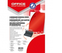 Okładki do bindowania OFFICE PRODUCTS, karton, A4, 250gsm, błyszczące, 100szt., czerwone