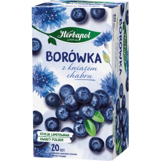 Herbata HERBAPOL ziołowo-owocowa, 20 torebek, borówka z kwiatem chabru, Herbaty, Artykuły spożywcze