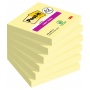 Sticky notes POST-IT® Super Sticky (654-P6SSCY-EU), 76x76mm, 90 sheets/pad, 4 + 2 pads FREE, canary yellow, Self-adhesive pads, Paper and labels