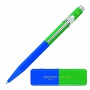 Pen CARAN D'ACHE 849 Paul Smith Edition 4, M, in a box, Cobalt/Emerald