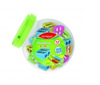 Temper&oacute;wka plastikowa KEYROAD Easy-Sharp, podw&oacute;jna, 72 szt., w tubie, mix kolor&oacute;w