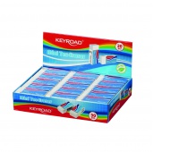Gumka do ścierania KEYROAD Tec-Eraser, mini, techniczna, 39x17x11 mm, opak. ochronne, display, biała