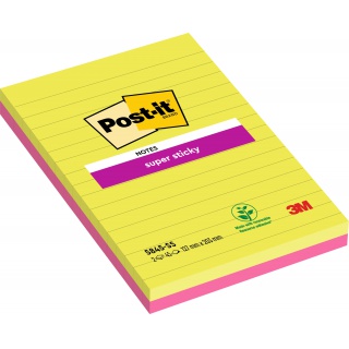 Sticky notes POST-IT® Super Sticky XXXL in lines (5845- SS), 127x203mm, 2x45 sheets, palette marrakech