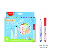 KEYROAD Baby tip fiber marker, blocked tip design super strong,12 color/box