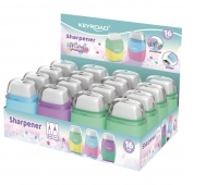 Temperówka plastikowa z gumką KEYROAD, pastel, podwójna, pudełko, mix kolorów