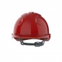 Evo 3® Mid Peak,unvented Red Helmet - Slip Ratchet