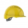 Evo 2® Mid Peak, vented Yellow Helmet - Slip Ratchet