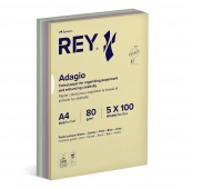 Papier ksero REY ADAGIO, A4, 80gsm, mix kolorów pastel, *RYADA080X905 R200, 5x100 ark.