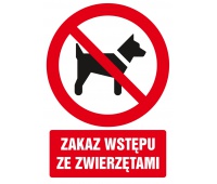 Znak TDC, Zakaz wstępu ze zwierzętami