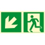 Sign - Direction to emergency exit – down to the left