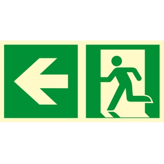 Sign - Direction to emergency exit – left
