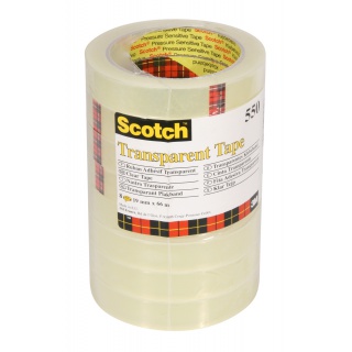 SCOTCH® 550 ADHESIVE TAPE, TRANSPARENT, 8 ROLLS, 19 MM X 66 M