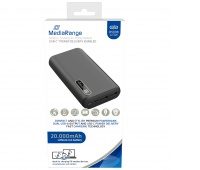 Powerbank MEDIARANGE, 20.000 mAh, 2xUSB-A + 1xUSB-C, czarny