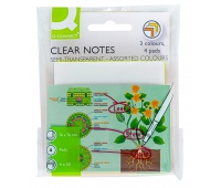 STICKY NOTES, Q-CONNECT, TRANSLUCENT, 76X76MM, 50 SHEETS, COLOR MIX